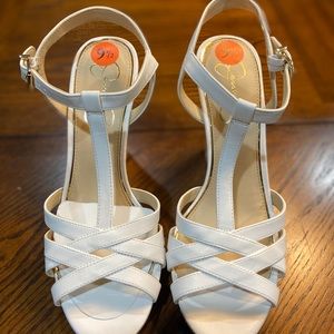 NEW Jessica Simpson Javawn Wedge Sandals White